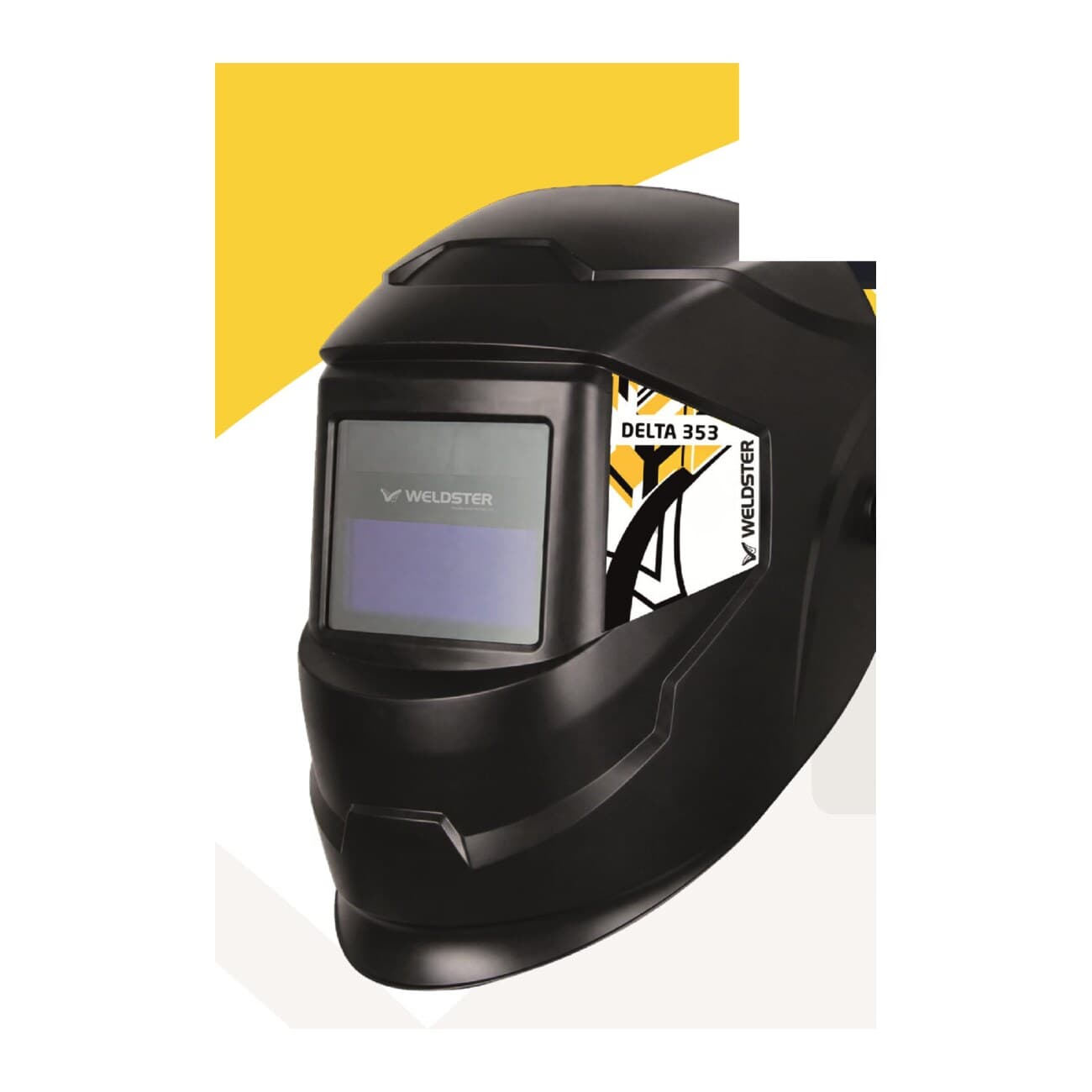 Careta de soldar automatica WELDSTER Delta 353 Black, vista tres cuartos